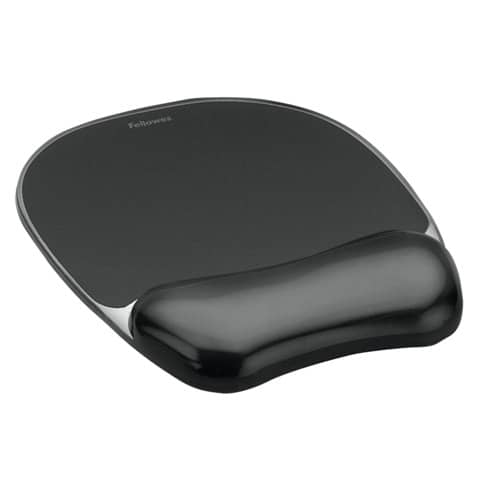 Tappetino mouse con poggiapolsi FELLOWES Crystal™ Gel nero 20,2 x 23,5 x 2,5 cm - 9112101